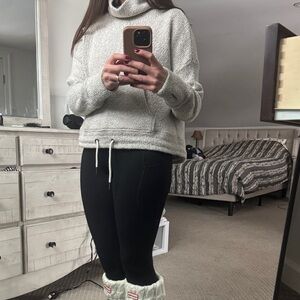 Sweaty Betty Light Gray Cowl Neck Sweater